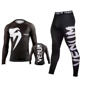 

MMA BJJ Rashguard T shirt + pants Rash Guard sportswear tracksuit boxing jerseys Muay Thai compression men MMA kickboxing sports