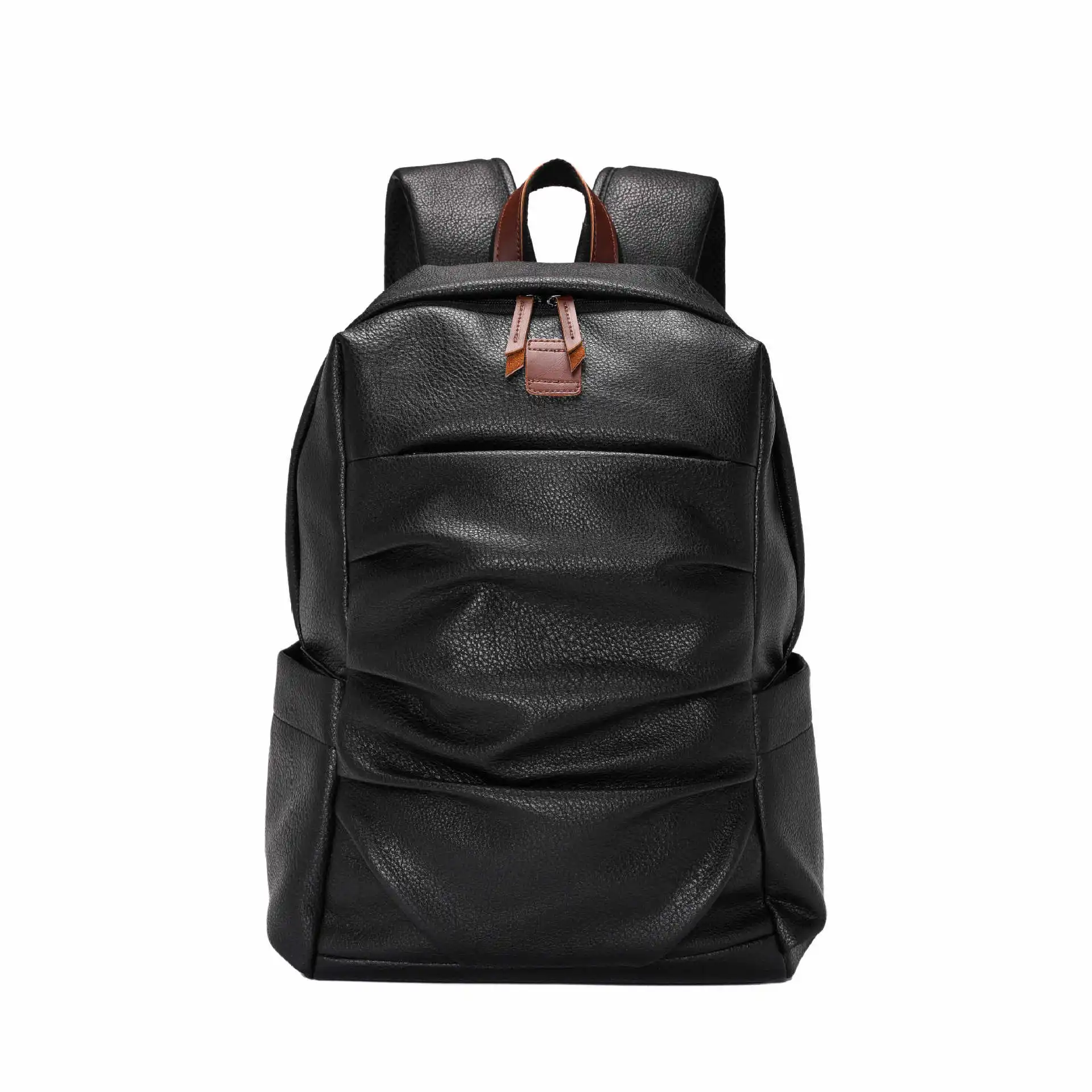 Сумки кожаный рюкзак для путешествий Mochila Рюкзак-сумка винтажная школьная мужская сумка Feminina - Цвет: black