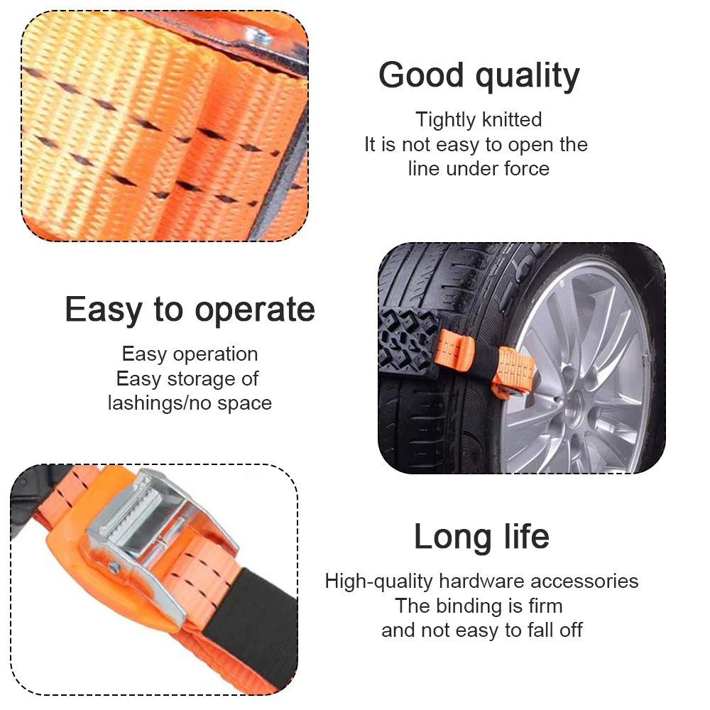 2 Pcs high quality Tire Wheel Chain Emergency Snow Chains For Ice/Snow/Mud/Sand Road Safe For Driving Truck SUV Car Accessories