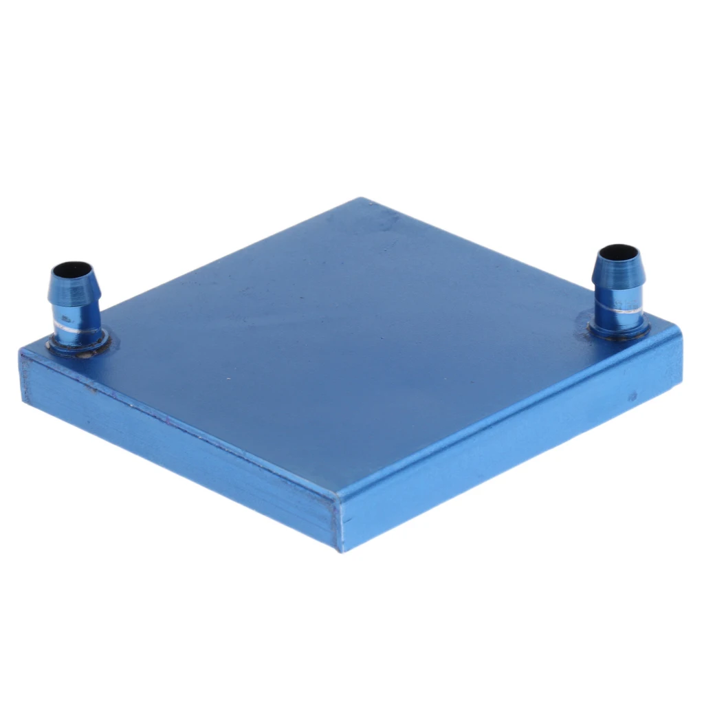 Aluminum Water Cooling Block Up for CPU Graphics Radiator Heatsink 80x80mm Blue