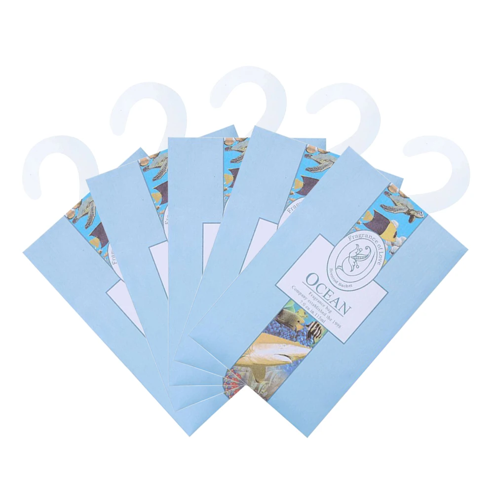 Sea 5PCS/Set Home Mildew Proof Office Fragrance Sachet Deodorant Flower Scented Bedroom Insect Control Bathroom Wardrobe Hanging - Цвет: Sea