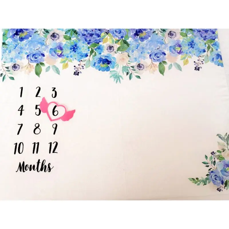 

Infant Monthly Milestone Blanket Photo Prop Newborn Photography Background Cloth B36E