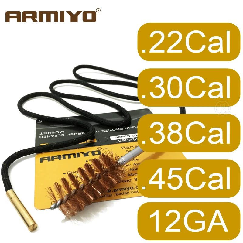 Armiyo .22Cal .30Cal .38Cal 12GA пистолет баррель Чистая щетка съемка отверстия чистящий набор