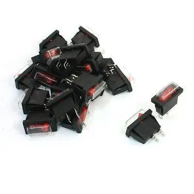 

20Pcs 2 Pin On/Off SPST Red Button Waterproof Snap in Boat Rocker Switches