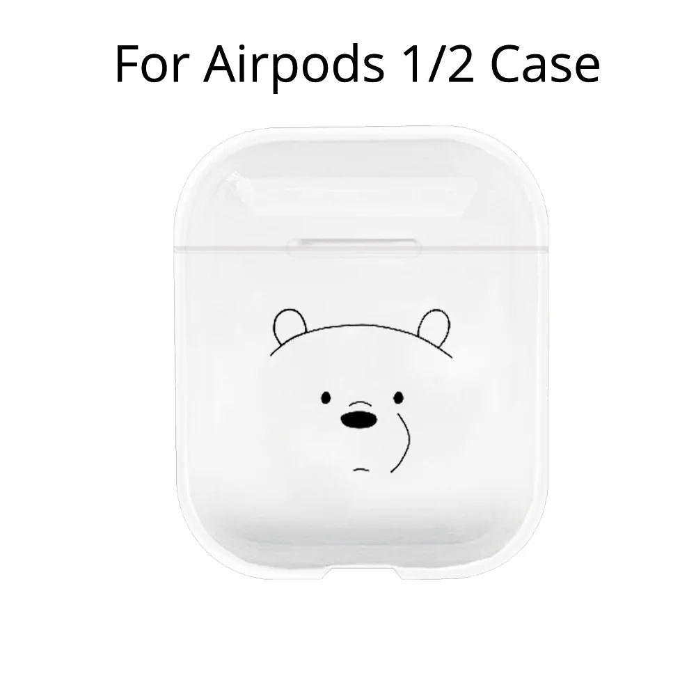 Чехол для Airpods 1/2, милый чехол для наушников AirPods, 1 чехол, Мультяшные Беспроводные аксессуары для Air pods 2, прозрачный жесткий чехол для ПК