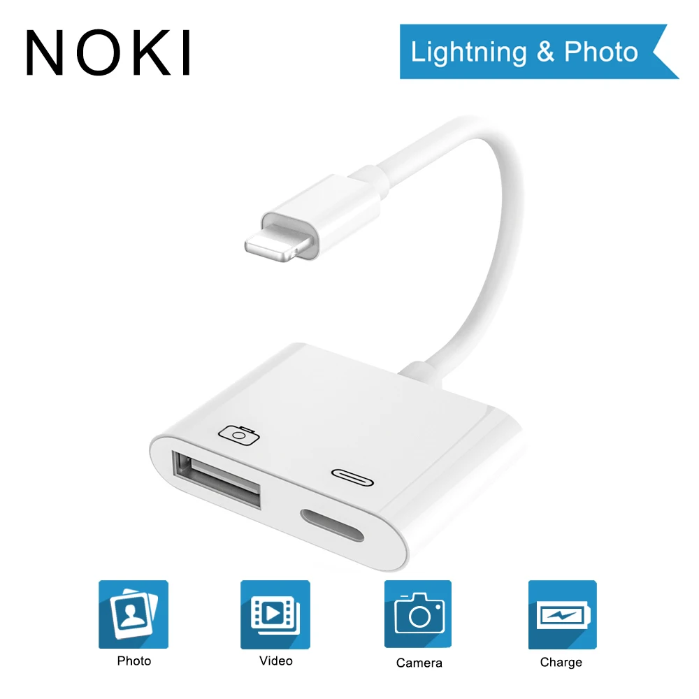 

Adapter For Lightning to USB 3 Camera Reader Adapter OTG Data Sync Charge Cable For iPhone 8 8plus 7 7plus 6 6S For iPhone/iPad