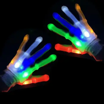 

1 Pair Nylon Halloween Flashing LED Gloves Ghost Festival Horror Cool Fun Toys Party Scary Cosplay Costume Props