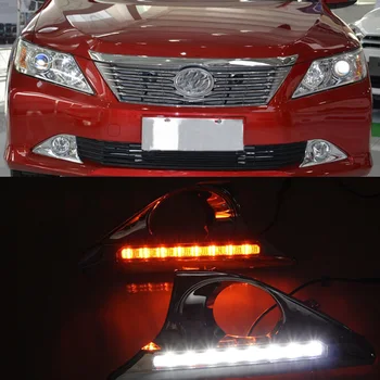 

Style Relay Waterproof Matte ABS Car DRL 12V LED Daytime Lamp Running Light Daylight For Toyota Camry 2012 2013 2014