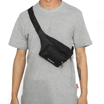 

Black Waist Fanny Pack Belt Money Bag Pouch Travel Sport Hip Purse Men Women Bum Bag /BY