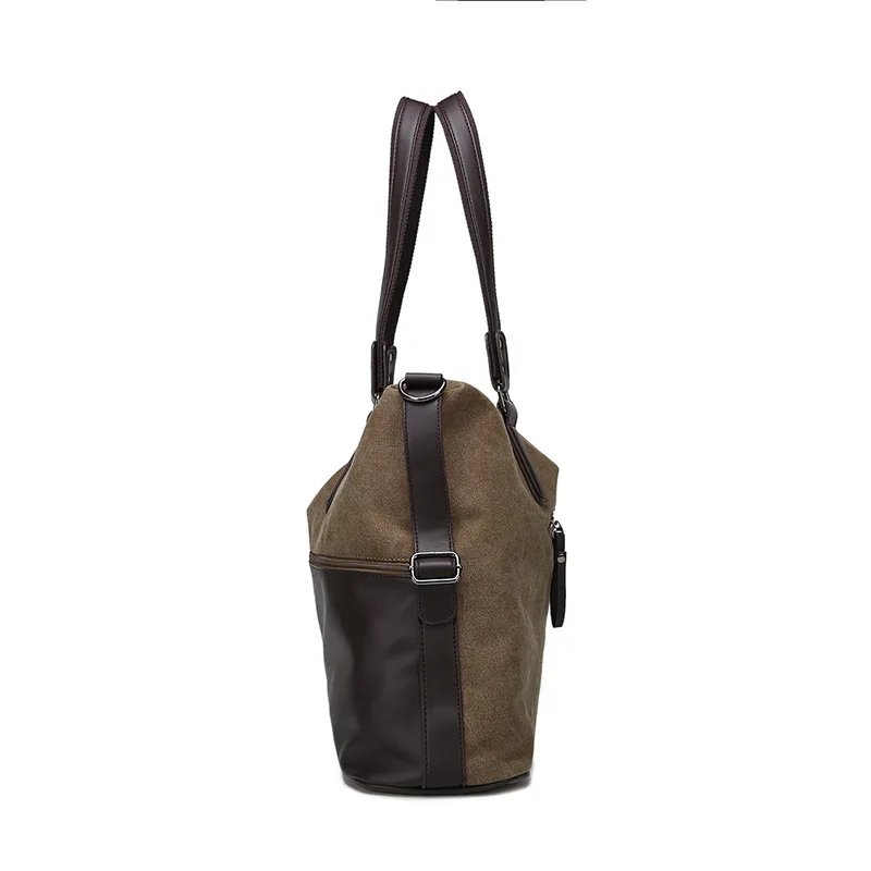 

-Sail with Leather Handbag Men's Contrast Color Business Travel Bag Casual Shoulder Bag Shoulder Bag