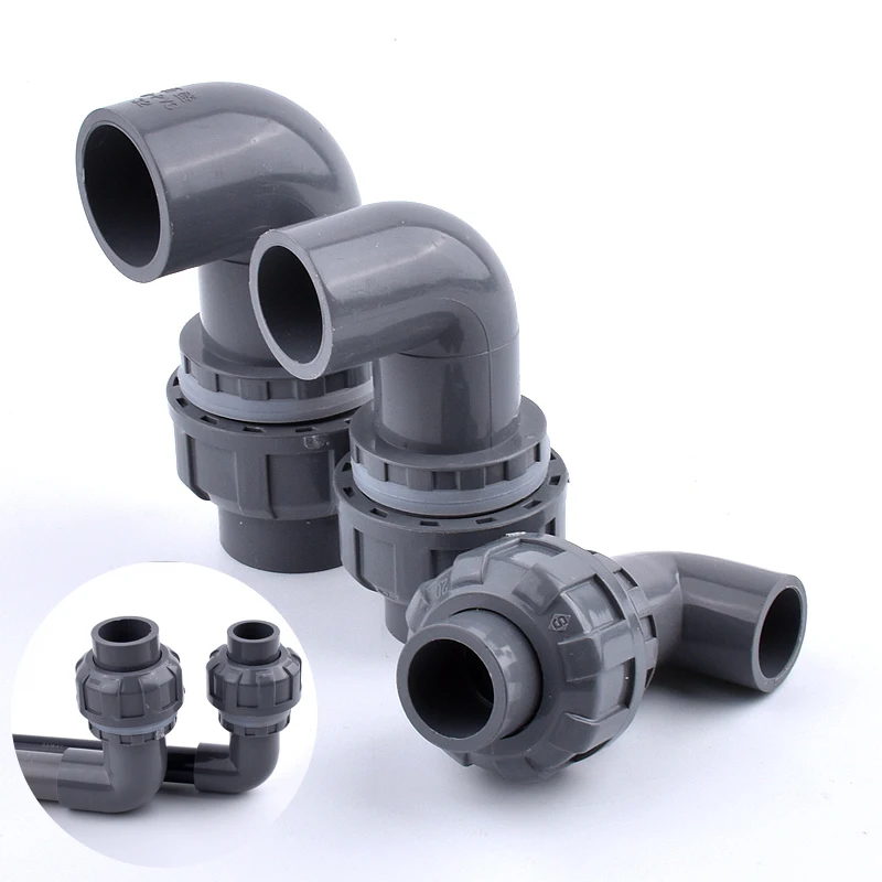 

2~10Pcs 20/25/32/40/50mm PVC Upper And Lower Water Elbow Garden Irrigation Fish Tank Drain Aquarium Quick Connector Fittings