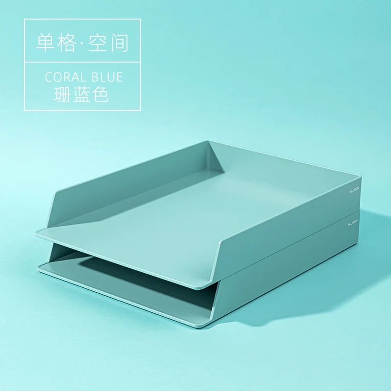 Nusign Desktop Organization A4 Double-layer Data File Box Office Storage Box Rack Tray Envelope Tray Holder Office Supplies