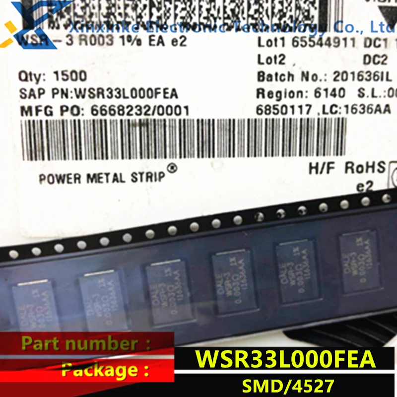

WSR33L000FEA DALE WSR-3 0.003R 1% 3W 4527 3mR чувствительный резистор тока-SMD 3 Вт 0,003 Ом прецизионный Силовой Резистор