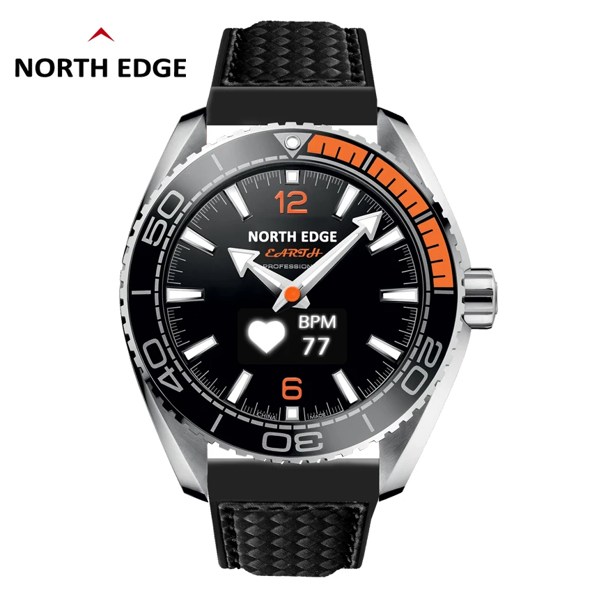 

North Edge Smart Watch Sport Waterproof 50M Pedometer Heart Rate Bluetooth Digital Men Clock SmartWatch FLOAT TOUCH tec Screen