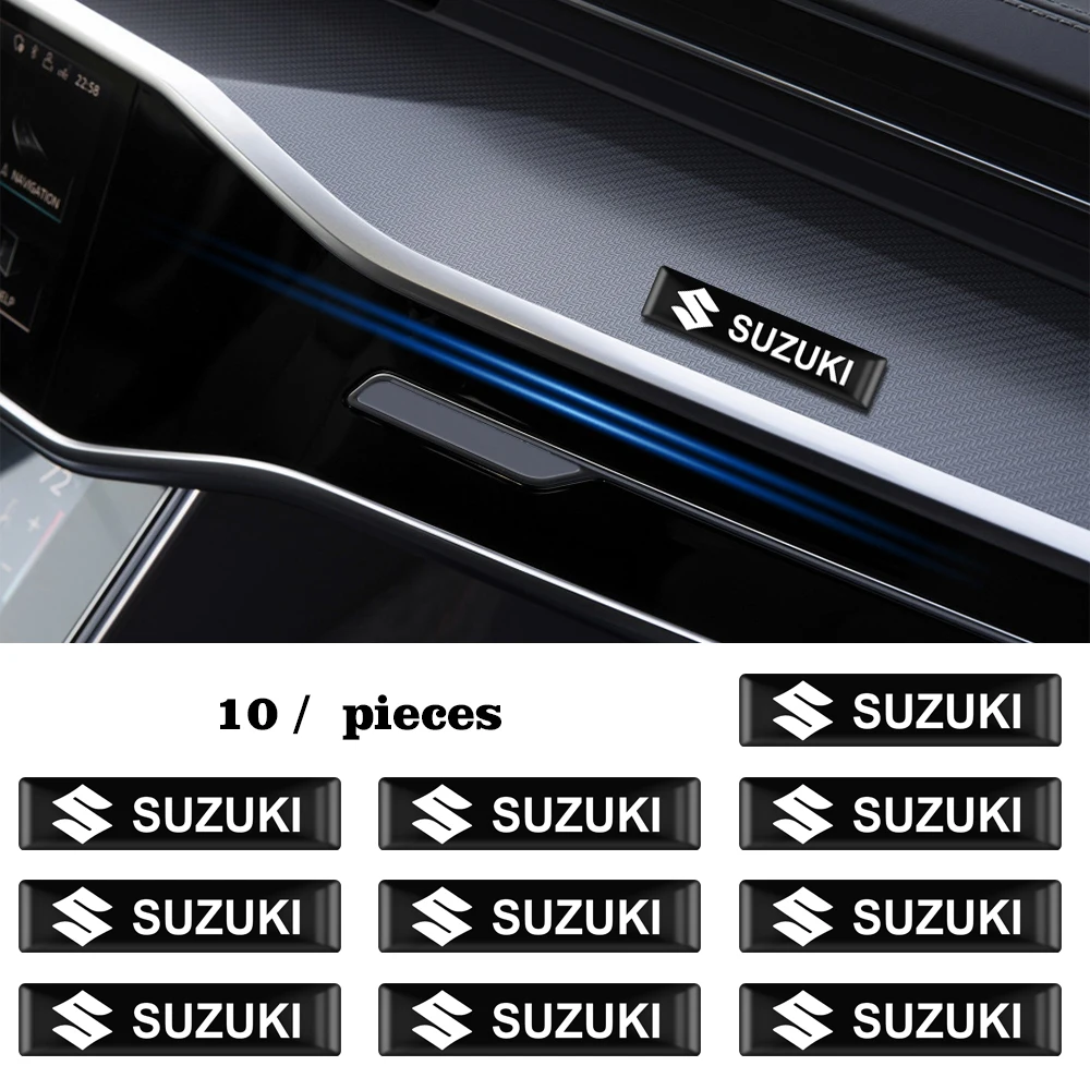

10PCS Car Epoxy Resin Stickers Car Styling Emblem Badge Decals For SUZUKI VITARA SX4 SWIFT DZire IGNIS Alto Spacia Jimmy