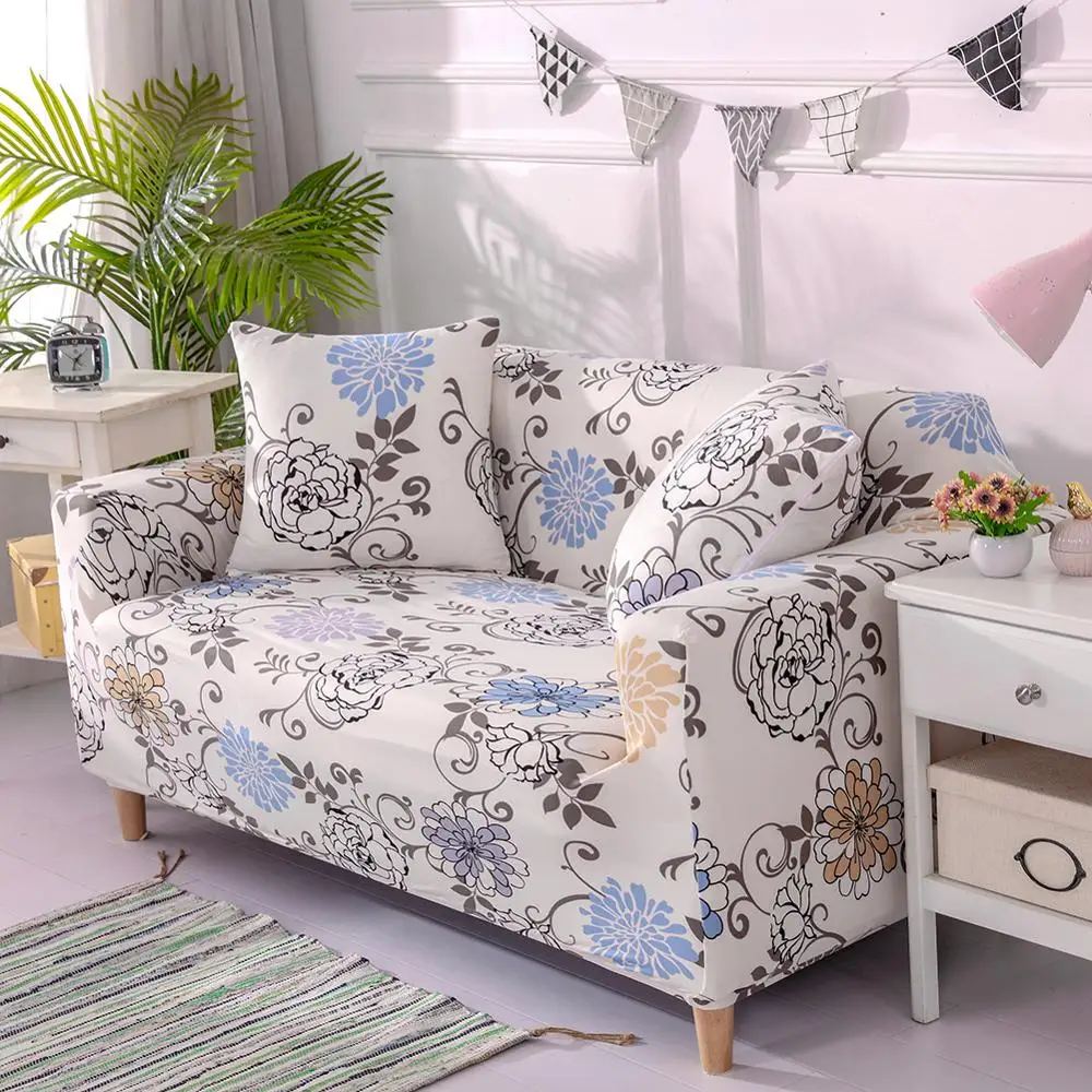 Цветочный узор эластичный стрейч универсальные чехлы для диванов секционная наволочка угловая крышка Чехлы для мебели кресла домашний декор
