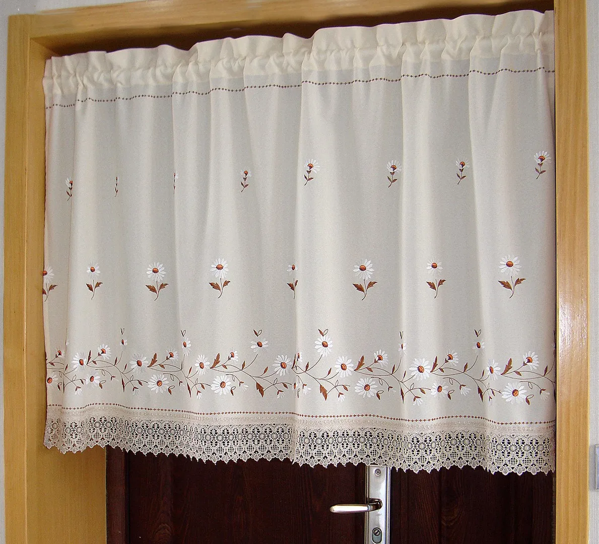 Маленькие занавески с ромашками, s-for-kitchen, с кружевным краем, половина занавески, для кухни, короткие занавески, s вышивка, кофейные занавески, занавески, жалюзи