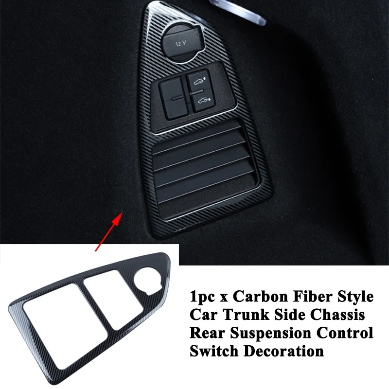 Carbon Fiber Style SEEYULE, автомобильный багажник, боковое шасси, задняя подвеска, переключатель управления, крышка, украшение, наклейка, аксессуар для Фольксваген туарег - Название цвета: Carbon Fiber Style