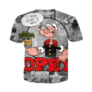 Модный дизайн мультфильм аниме Popeye футболка для мужчин/женщин футболки с 3D-принтом унисекс Harajuku стиль футболка уличная топы p1 - Цвет: 9