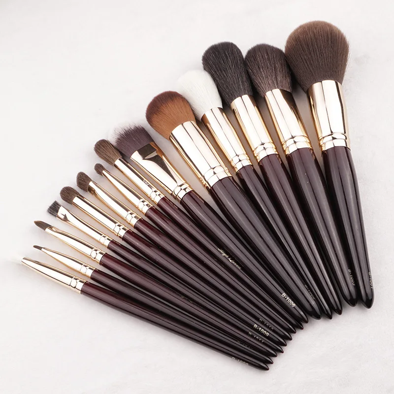 

Makeup Brushes set professional 14 pcs goat hair Make up Cosmetic brush kit tools foundation eye shadow concealer wood handle