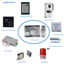 

Wifi Smart Lock eWelink Remote Control Lock 12V AUTO Lock Use with Alarm light Motion Sensor Video intercom Exit switch