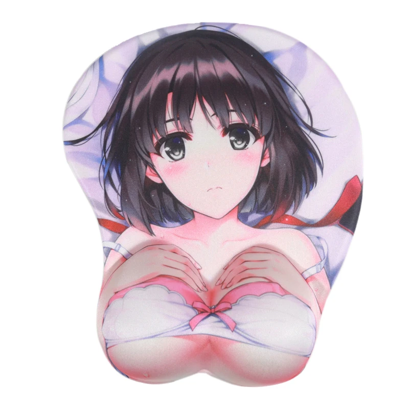 FFFAS 3D коврик для мыши мягкий из силикагеля японского аниме девочек Katou Megumi Gamer