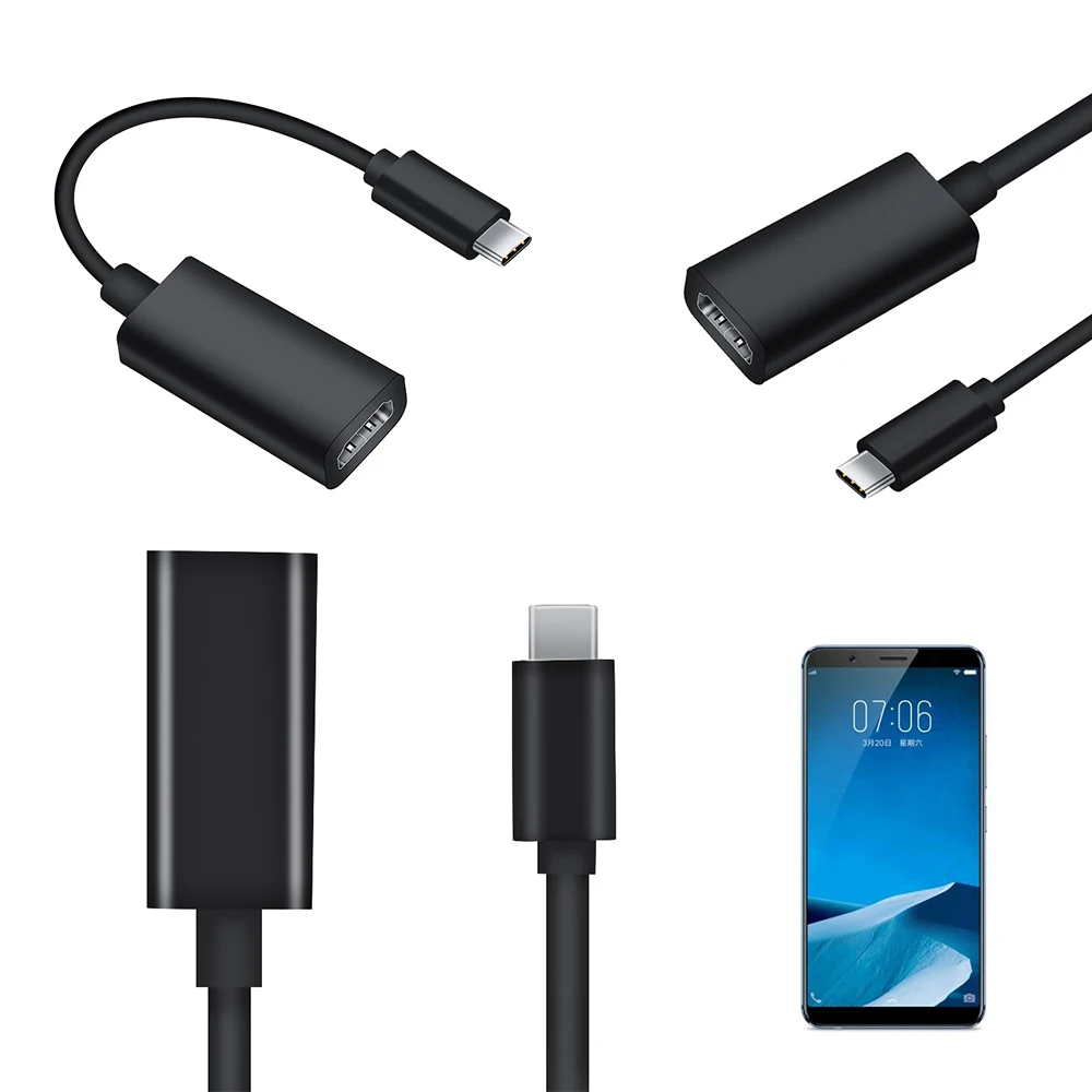Кабель адаптер USB 3 1 для MHL Android Phone Tablet Black 4K HD TV шт.|Кабели HDMI| |