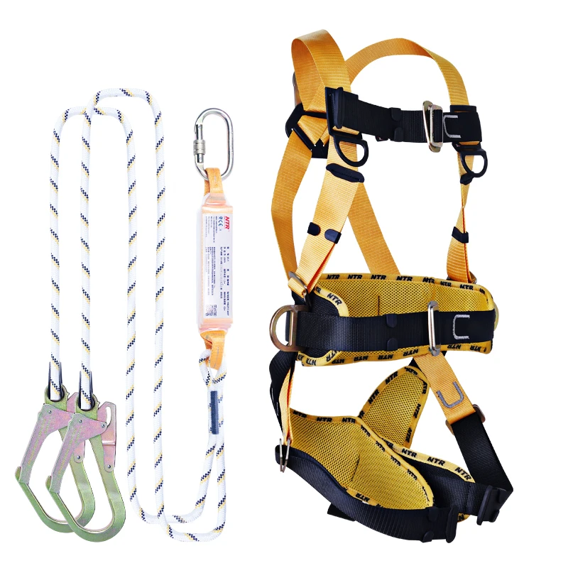 Fall Protection Safety Harness Y Lanyard Shock Energy Absorber Kit 2m/1