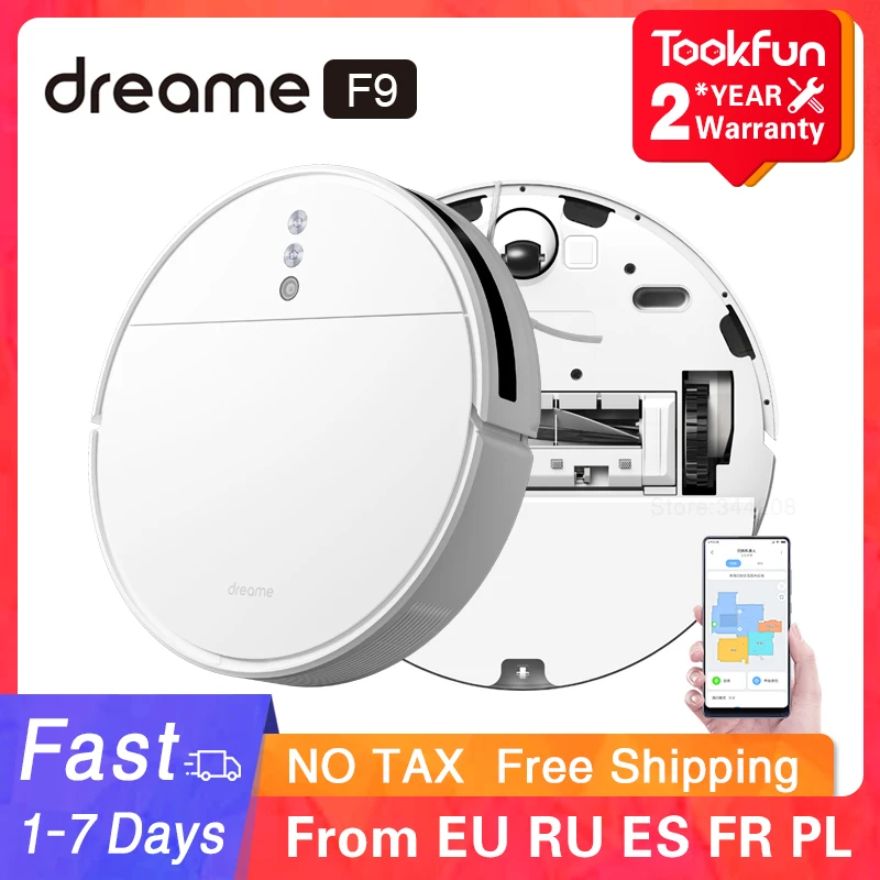 Gran oferta Dreame-Robot aspirador F9 para el hogar, aspiradora inalámbrica, fregado, succión ciclónica de 2500PA, barrido, aplicación WIFI XIAOMI, Planificación inteligente J9jALmgZG