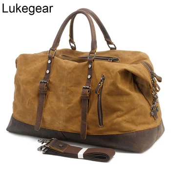 

Lukegear Canvas Duffle Bag for Travel Waterproof Overnight Weekend Packs Oil Wax Canvas Sturdy Bags
