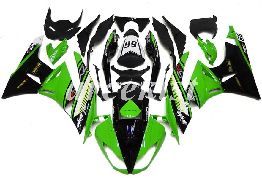 

Injection Mold New ABS Full Fairings kit Fit for Kawasaki Ninja ZX6R 2009 2010 2011 2012 ZX-6R 09 10 11 12 Body set Green black
