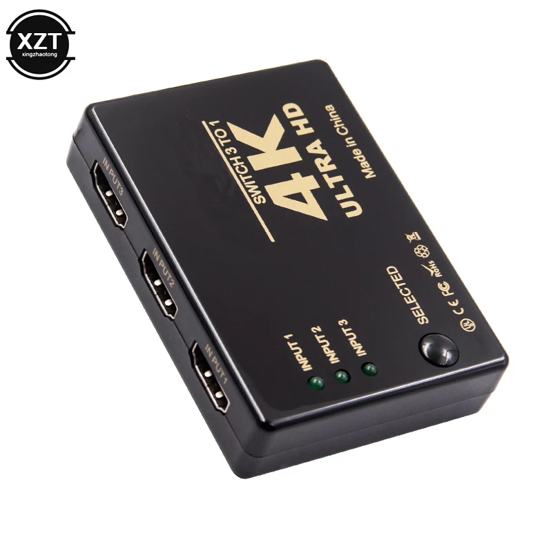 3 Port 4K*2K 1080P Switcher HDMI-compatible Selector 3x1 Splitter Box Ultra HD for PC DVD HDTV Xbox PS3 PS4 Multimedia Hdmi Splitter Converter