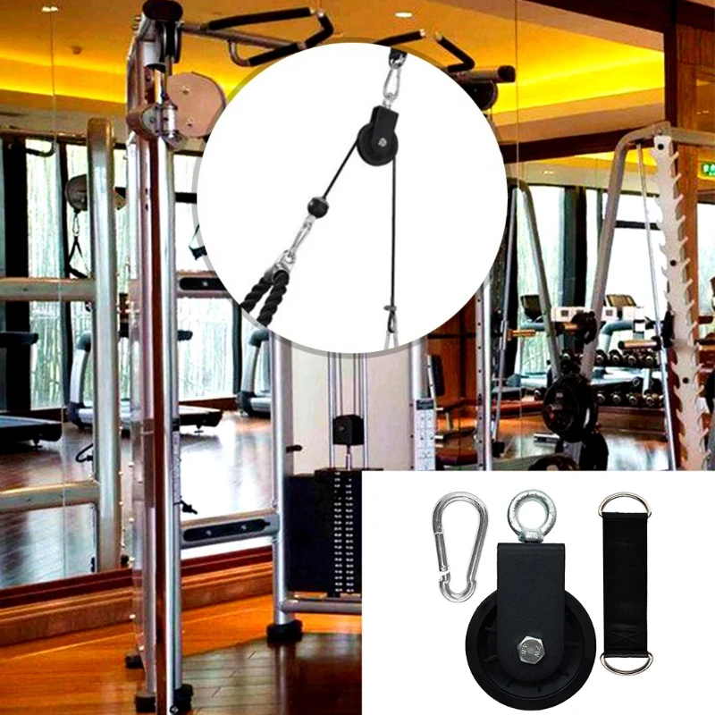 fitness cable pulley 360 Rotation Smooth Silent 360 Rotation Smooth Silent with Hanging Straps and Carabiner DIY Attachment Projects G99D
