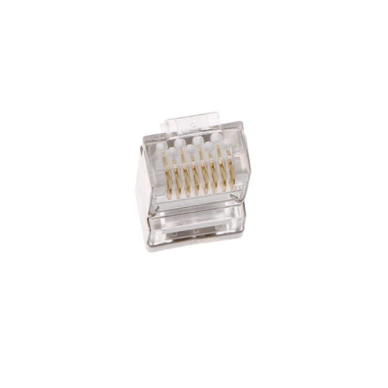 100 шт. сетевой с украшением в виде кристаллов штекер Cat6 8-Pin RJ45 8P8C многожильный экранированный обжимной модульный разъем