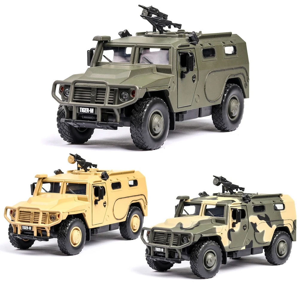 1:32 Russian Tiger-M Armored Truck Military Vehicle Model Car Diecast Toy Yellow