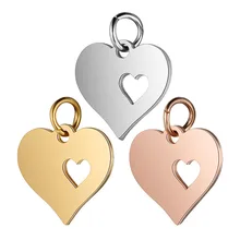 5pcs/lot Simple Stainless Steel Heart-shaped Charms High Polished Pendant women fashion DIY Jewelry Making bracelet necklace 5pcs/lot Simple Stainless Steel Heart-shaped Charms High Polished Pendant women fashion DIY Jewelry Making bracelet necklace