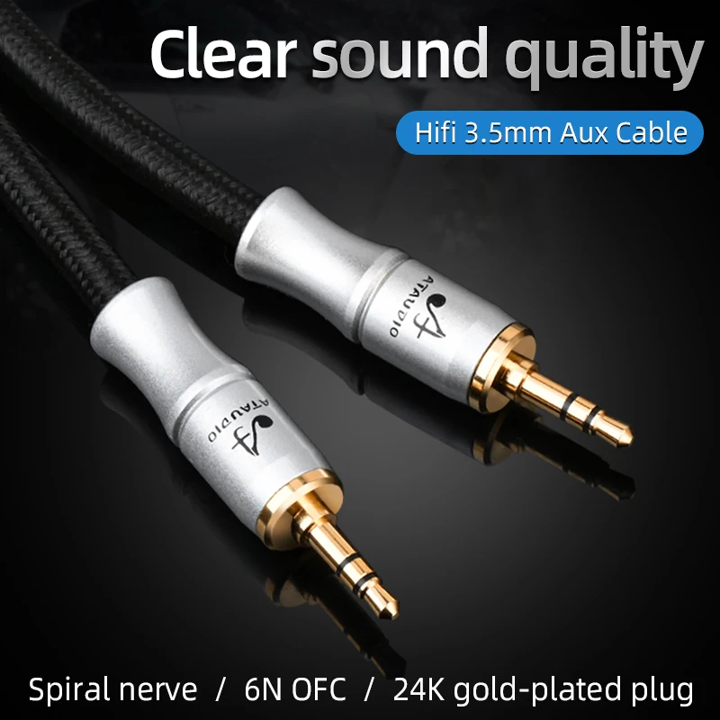 HIFI 3.5mm Jack Audio Cable 6N OFC 3.5 mm Male to Male Audio Aux Cable For Car Speaker Wire Line Aux CordS