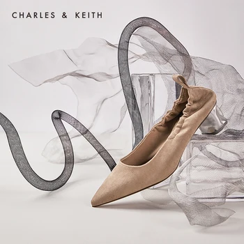 

CHARLES＆KEITH New Arrival for Autumn 2020CK1-60900139Women Nude ShoesIrregular Shape Heel Decoration Pointed Toe Mid-heel Shoes
