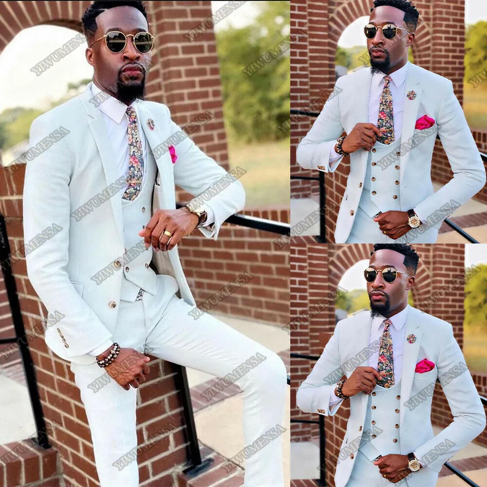 England Style Wedding Tuxedo 3 Pieces Groom Wear Blazer Terno Masculino Jacket+Vest+Pants Mens Suits Business Costume Homme | Мужская