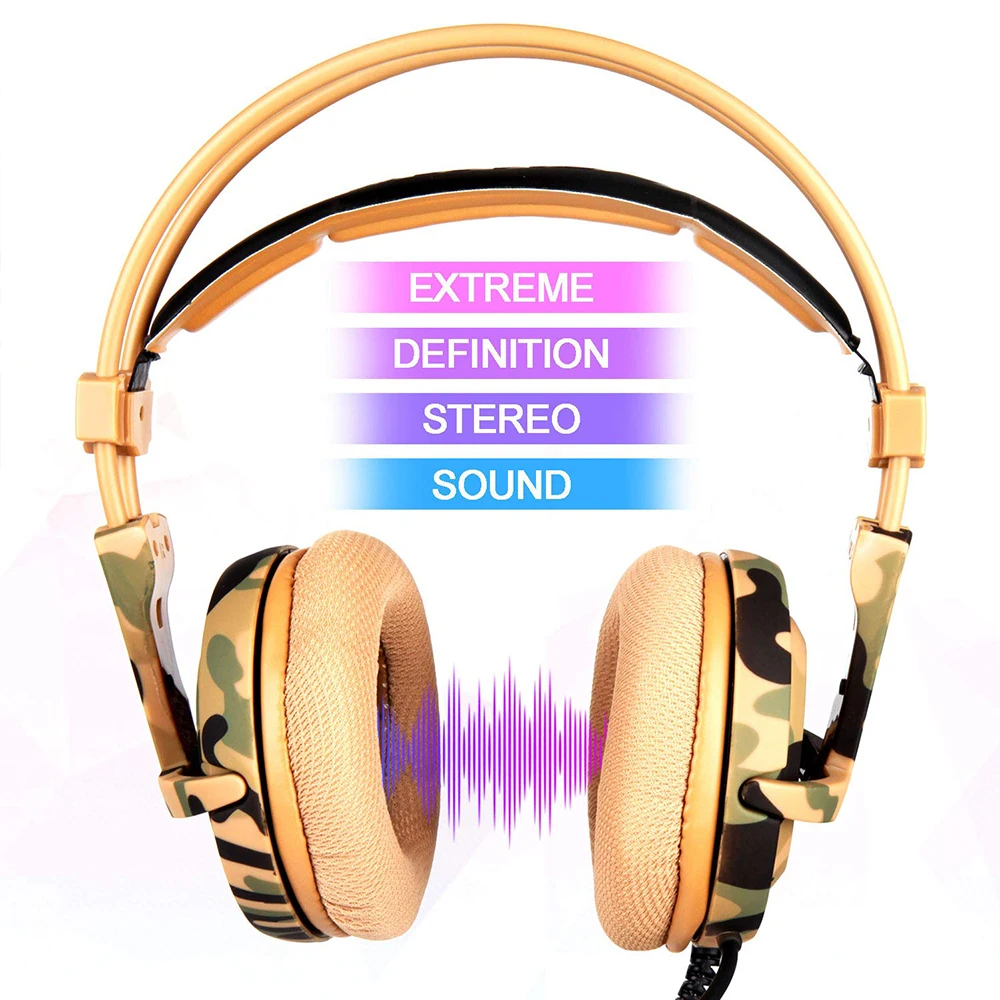 

L1 Computer Camouflage Gaming Headset Earphone Stereo Headset Gamer Mobile Phone Headset with Noise Reduction Microphone