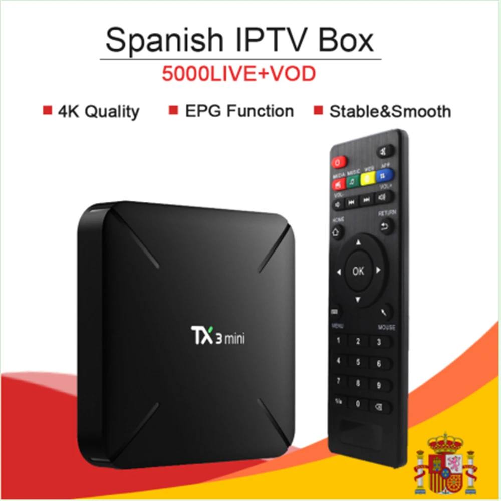 TX3 Мини Android 7,1/4 K HDR/S905W Смарт ТВ приставка и король Отт ip ТВ подписка Скандинавская Франция Турция аравийская Испания Португалия для взрослых IP tv