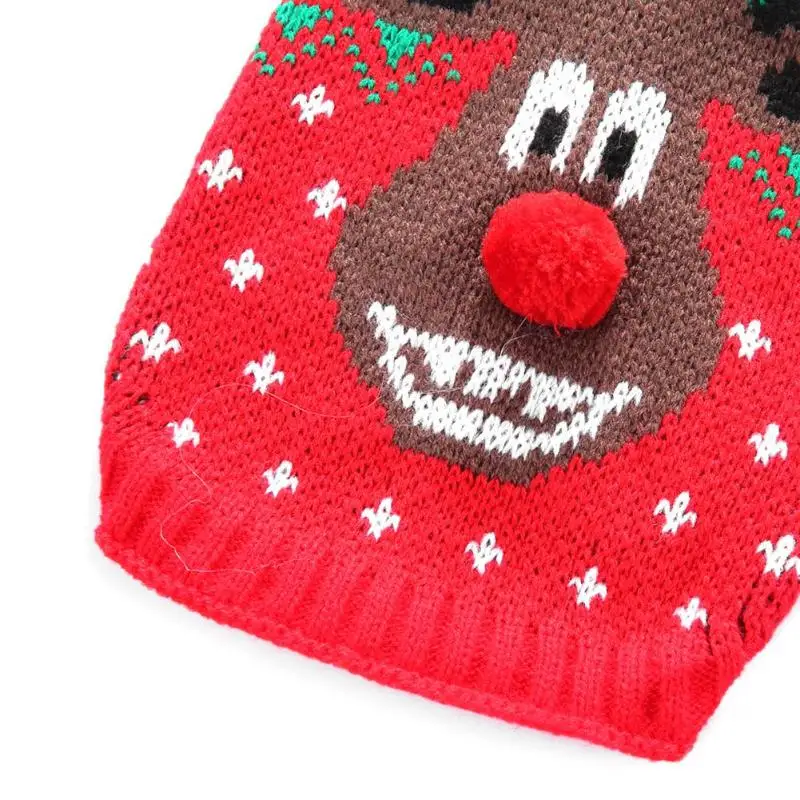 Winter Cartoon Dog Clothes Warm Christmas Sweater for Small Dogs Pet Clothing Coat Knitting Crochet Cloth Dog Apparel