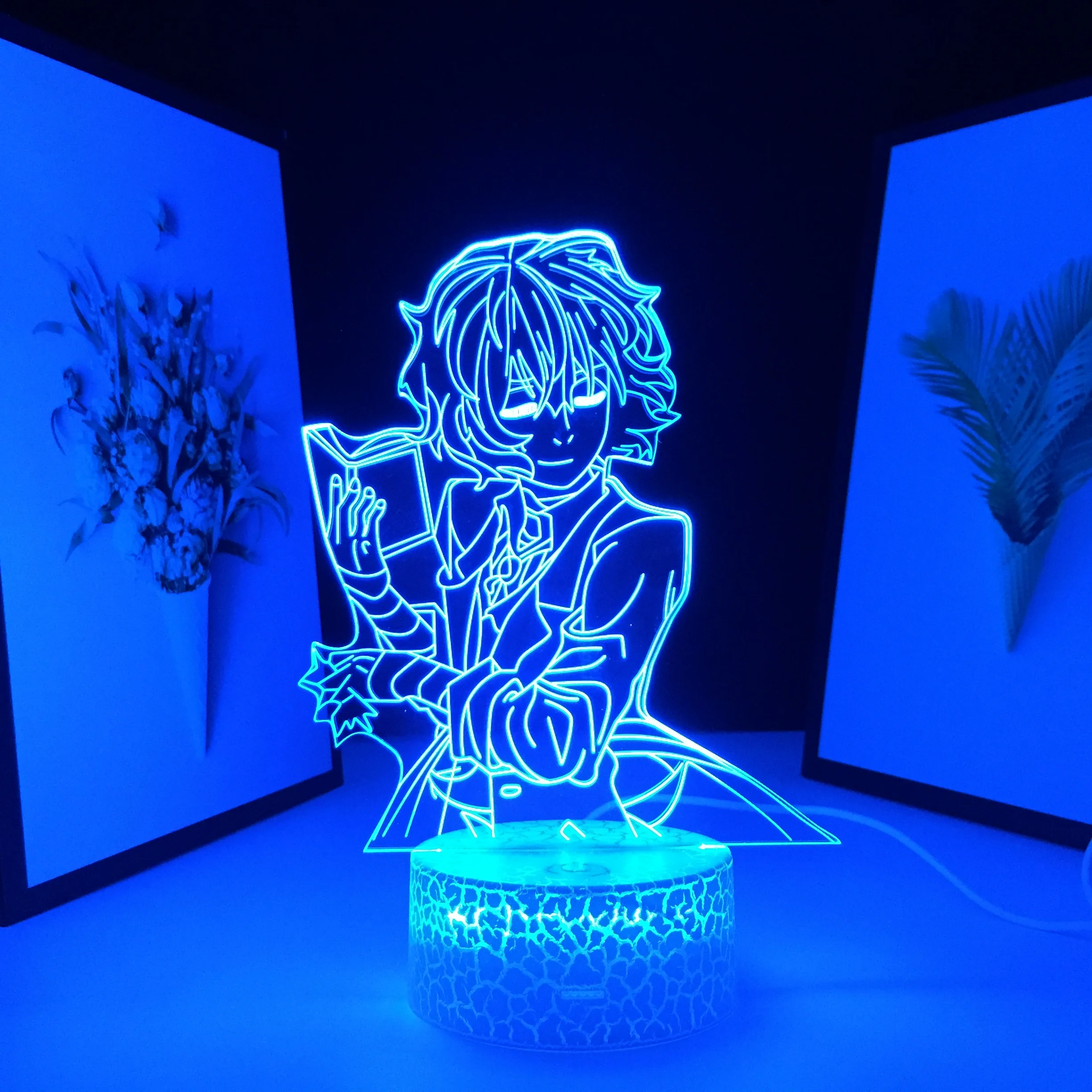 

Bungo Stray Dogs Anime Figure Dazai Osamu 3D Lamp LED Night Light Bedroom Decoration Manga Birthday Gifts Table Lamp Dropship