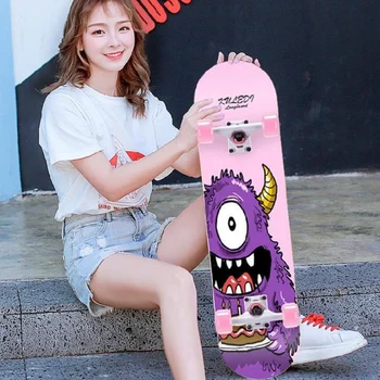 

79cm/31in Skateboard Double Rocker Double Kick Skate Board Cruiser 7 Layer Maple Deck for Extreme Sports and Outdoors