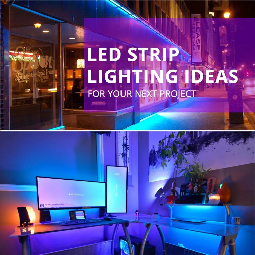 10m Bluetooth LED Strip Lights RGB 5050 SMD Flexible Ribbon 24 Key Remote Control TV Tape Lamp Waterproof LED Strip