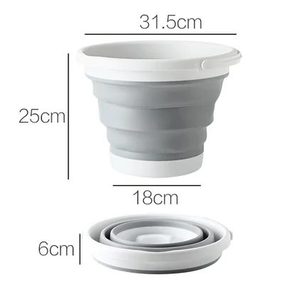 7L light grey 10л портативное складное ведро кремниевое ведро для бассейна туристическое ведро для мытья на открытом воздухе для рыбалки продвижение кемпинга ведро для мойки автомобилей Экономия пространства - Цвет: 7L light grey