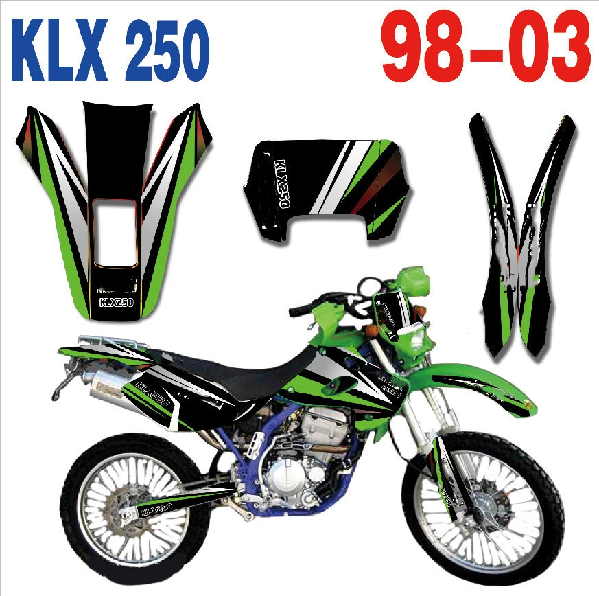 Luftpost Susteen En trofast Full set of Sticker Kits Customized Number Name Graphics Decals for Kawasaki  KLX250 KLX 250 1998 1999 2000 2001 2002 2003 250KLX|Decals & Stickers| -  AliExpress