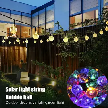 

Fairy String Light Solar Yard Durable Crystal Globe Ball Super Bright Outdoor Crystal Ball Light Romantic Fairy Light