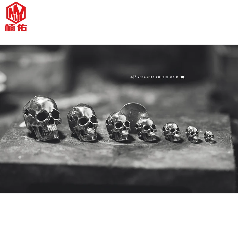 

1PC S925 Silver Skull Paracord Beads Knife Beads Rope Cord Necklace Bracelet EDC Beads Lanyard Pendants Outdoor Accessories