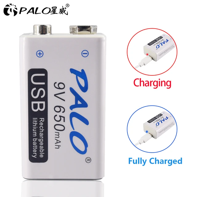 6f22 Rechargeable Battery 9v Usb  Palo Rechargeable Batteries 9v